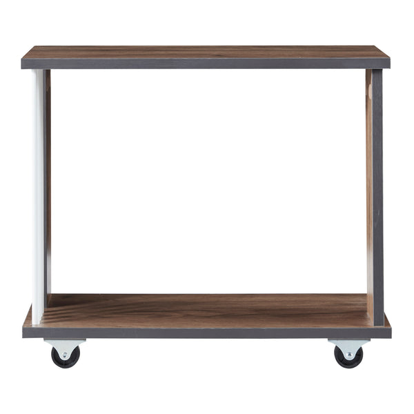 Beistelltisch Haarby mit 4 Rollen 42x50x24 cm Eicheoptik [en.casa]