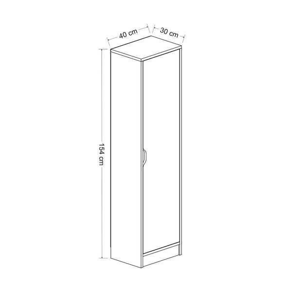 Büroschrank Egvad mit einer Tür Walnussoptik / Weiß [en.casa]