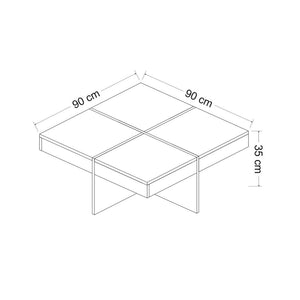 Couchtisch Fjerritslev 35x90x90 cm Marmoroptik Schwarz [en.casa]