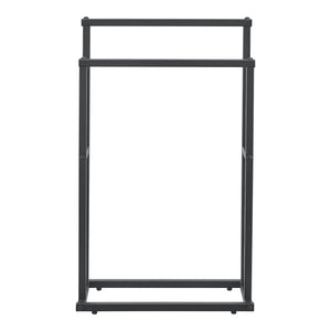 Handtuchhalter mit 2 Stangen 78 x 48 x 24 cm Schwarz [en.casa]