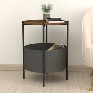 Beistelltisch Hofors 60x43cm Anthrazit / Eichenoptik, antik [en.casa]