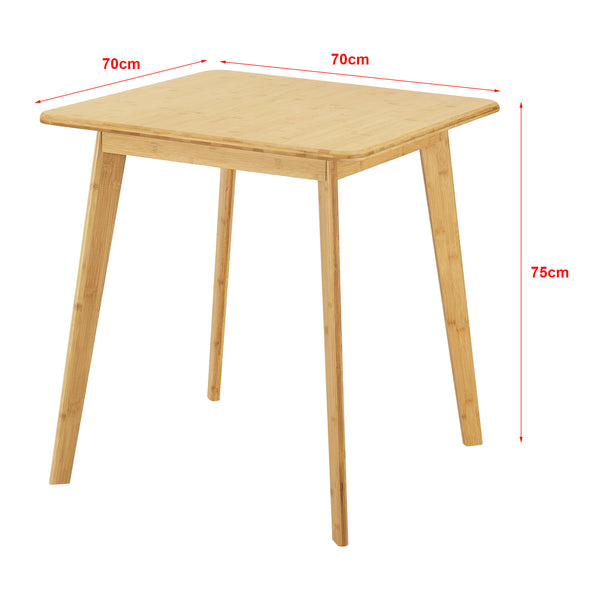 Esstisch Närpes für 2 Personen Bambus 75x70x70 cm [en.casa]