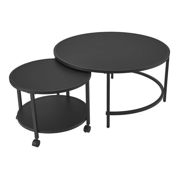 Couchtisch Værøy im 2er Set Schwarz, matt [en.casa]