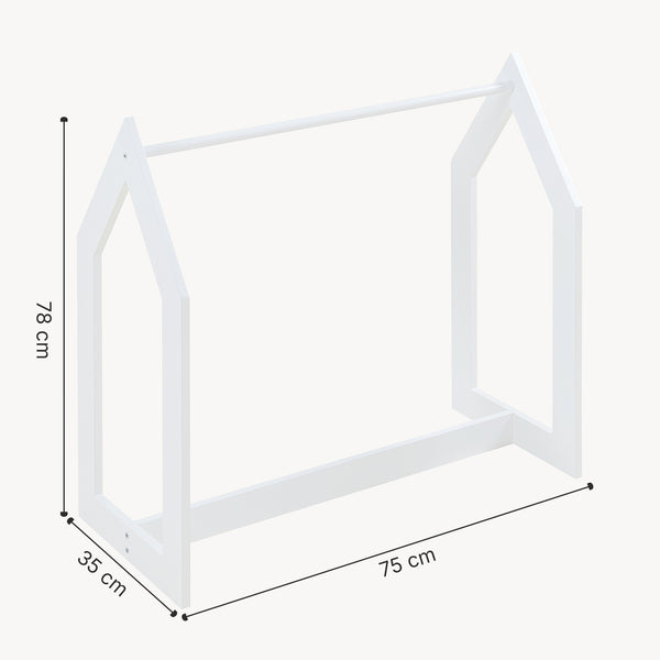 Garderobenständer Værløse 78x75x35cm Weiß [en.casa]