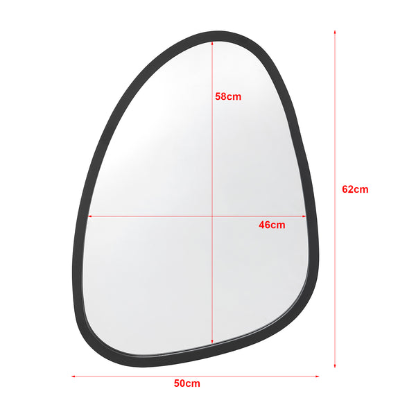 Wandspiegel Grottole schwarz, matt 62x50cm [en.casa]