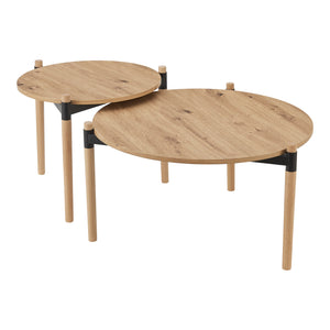 Couchtisch Kristinestad im Set Natur [en.casa]