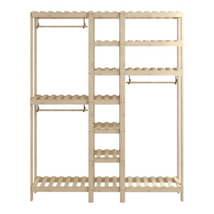 Garderobenständer Fjaler 190x150x37 cm Kiefernholz [en.casa]