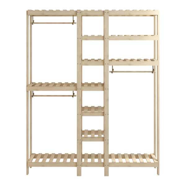 Garderobenständer Fjaler 190x150x37 cm Kiefernholz [en.casa]