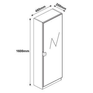 Schuhschrank Meura 160x48x20cm verspiegelt Weiß [en.casa]