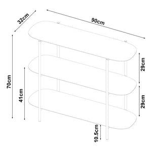 Konsolentisch Enebakk 70x90x32cm Schwarz, matt [en.casa]