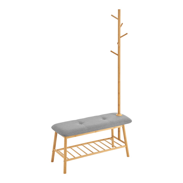 Garderobenbank Bygland aus Bambus 90x34x165cm [en.casa]