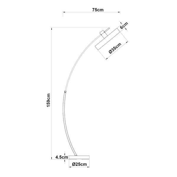 Bogenlampe Stafford Grau [lux.pro]