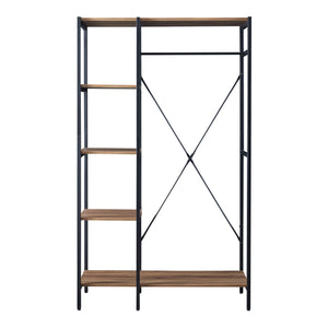 Garderobenständer Hvidovre 170x100x35 cm Schwarz/Holzfarben [en.casa]