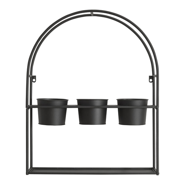 Pflanzregal Merikarvia mit 3 Töpfen Metall [en.casa]