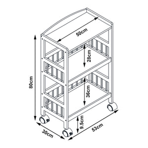 Servierwagen Huddinge 80x53x30 cm Bambus [en.casa]