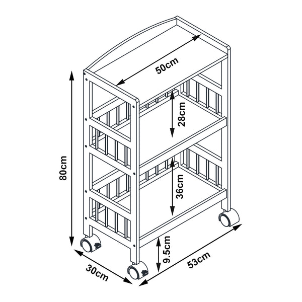 Servierwagen Huddinge 80x53x30 cm Bambus [en.casa]