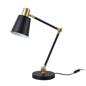 Tischleuchte Abergele Schwarz / Goldfarben [lux.pro]
