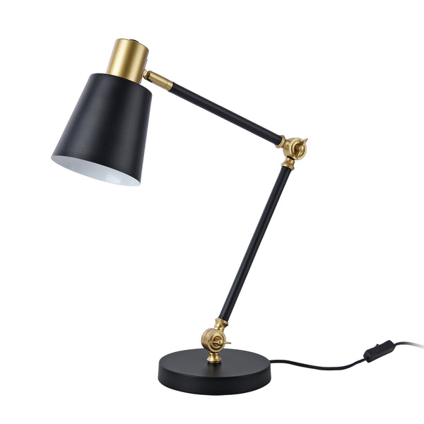 Tischleuchte Abergele Schwarz / Goldfarben [lux.pro]