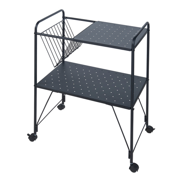 Servierwagen Austrheim 73x50x33cm Schwarz [en.casa]