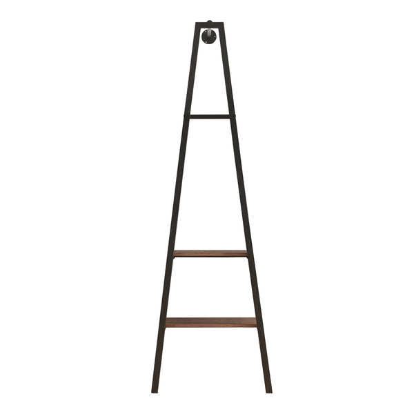 Wandgarderobe Bjørnafjorden Stahl Schwarz / Walnuss-Optik [en.casa]