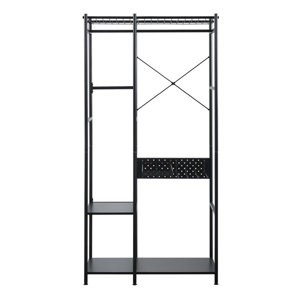 Garderobenständer Brønnøy 182x90x46cm Schwarz [en.casa]