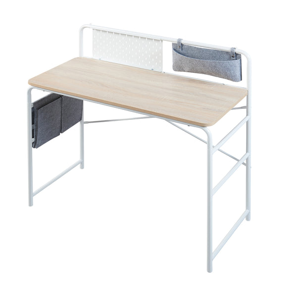 Schreibtisch Dyrøy 98x98x46cm Weiß/Eiche [en.casa]