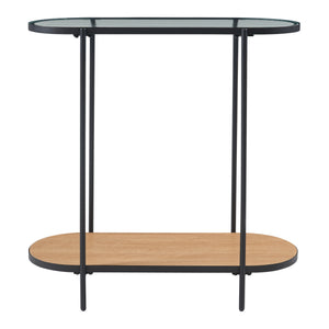 Konsolentisch Høyanger 80x80x30cm Schwarz/Eiche [en.casa]