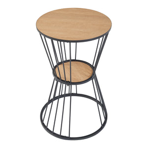 Beistelltisch Fossbergom Schwarz/Eiche-Optik [en.casa]