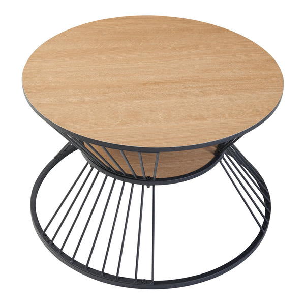 Couchtisch Fossbergom Schwarz/Eiche-Optik [en.casa]