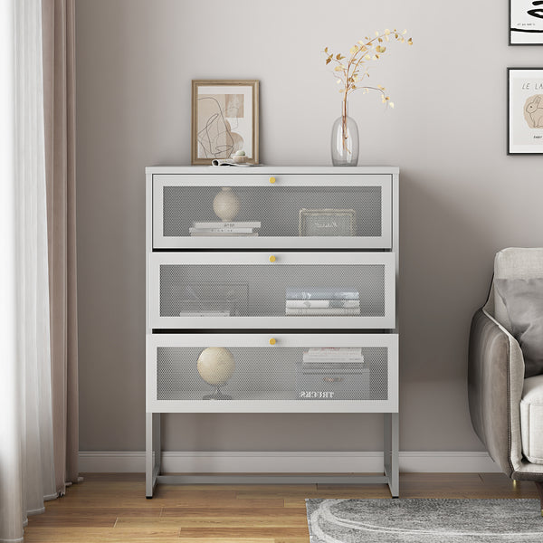 Büroschrank Sund mit 3 Schubladen 105x80x40 cm Grau [en.casa]