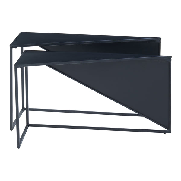 Satztisch Kungsör 2er Set Metall Schwarz [en.casa]