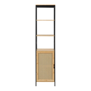Hochschrank Tervola 172x40x35cm Bambus Schwarz [en.casa]