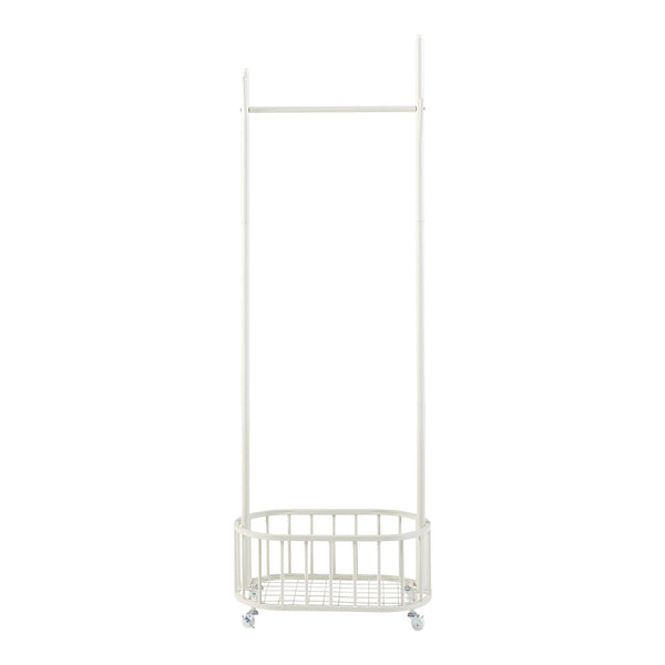 Rollbarer Garderobenständer Risør Stahl Weiß [en.casa]