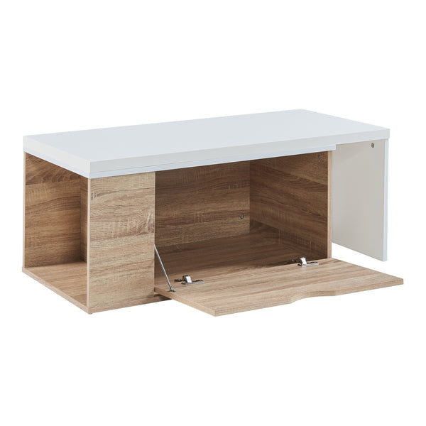 Beistelltisch Österåker 100x47,5x40 cm Holzoptik/Weiß [en.casa]
