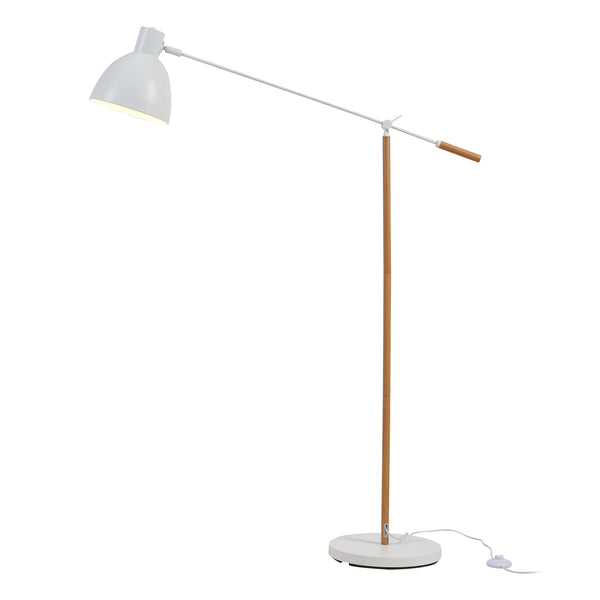 Stehleuchte Banchory Metall 163 cm Holzoptik/Weiß [lux.pro]