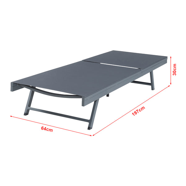 Sonnenliegenset Baragiano 3-tlg. Aluminium [casa.pro]