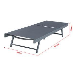 Sonnenliegenset Baragiano 2-tlg. Aluminium [casa.pro]