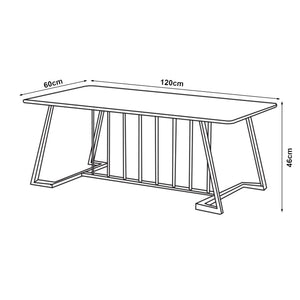 Couchtisch Nospoo 120x60x46 cm Marmoroptik, schwarz [en.casa]