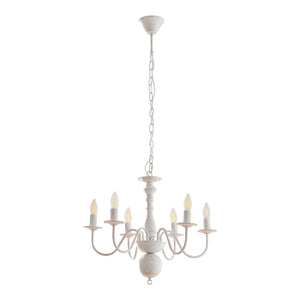 Kronleuchter Berkeley Metall Vintage-Weiß [lux.pro]