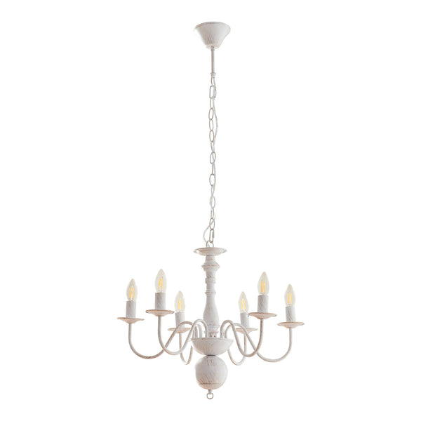 Kronleuchter Berkeley Metall Vintage-Weiß [lux.pro]