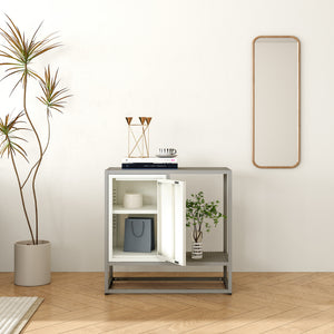 Sideboard Burlöv Stahl 70x72x35 cm Grau/Weiß [en.casa]