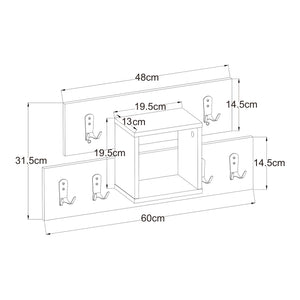 Wandgarderobe Vänd mit Ablagefach 32x60x14 cm Weiß [en.casa]