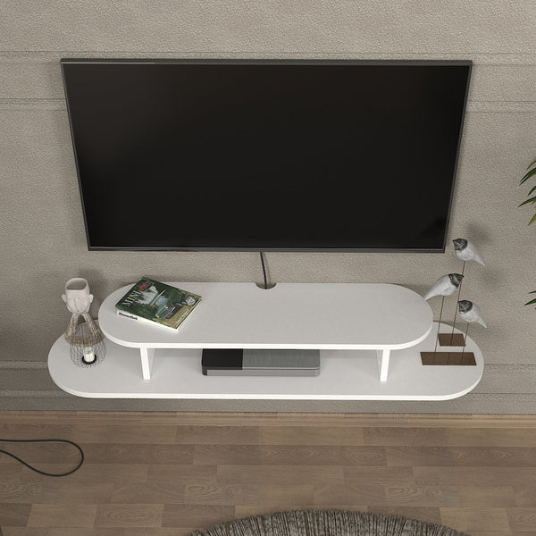 TV-Lowboard hängend Targema 120x30x16 cm Weiß [en.casa]