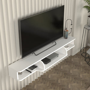 TV-Lowboard hängend Aar 135x30x16 cm Weiß [en.casa]