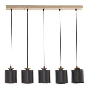 Hängeleuchte Posdand 130x90x14 cm Holz/Schwarz [lux.pro]