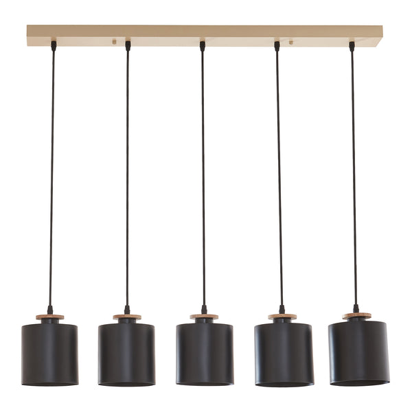 Hängeleuchte Posdand 130x90x14 cm Holz/Schwarz [lux.pro]