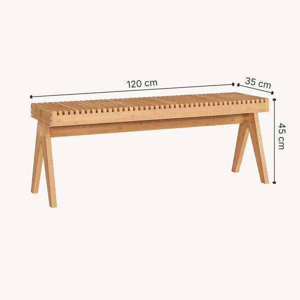 Sitzbank Lasdarvoo 120x35x45 cm Bambus Natur [en.casa]