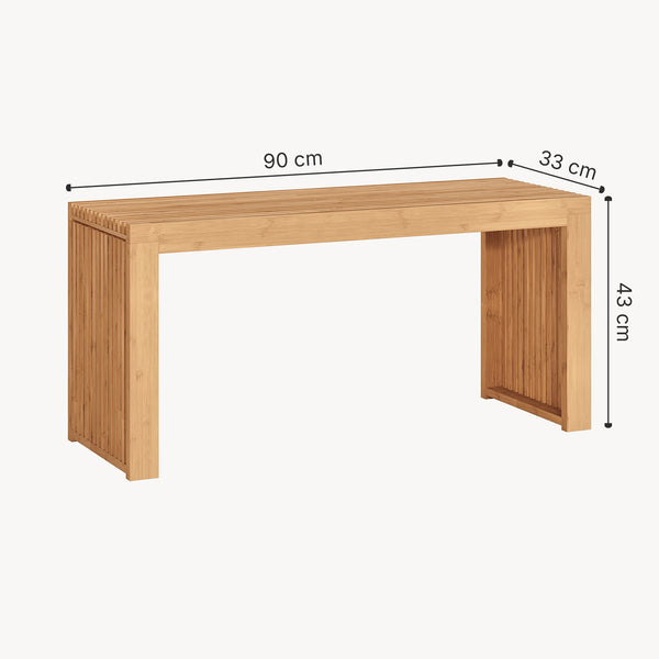 Schuhbank Korjad 90x33x43 cm Bambus [en.casa]