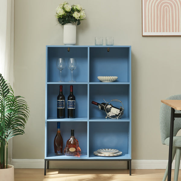 Bücherregal Colwyn 120x80x30 cm Blau [en.casa]