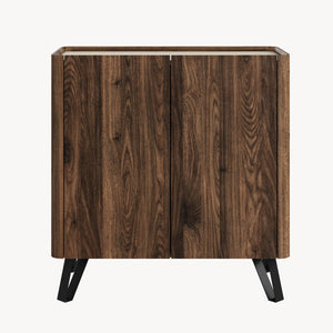 Kommode Trorlon 83x80x40 cm Walnussoptik/Travertin [en.casa]